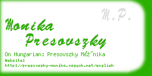 monika presovszky business card